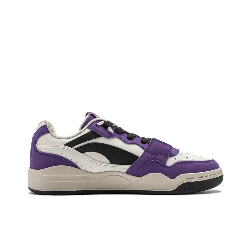 LiNing Yuebai Cushioning Breathable Low Top Skateboard Shoes Unisex White Purple-1