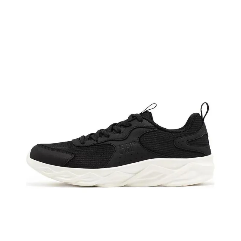 361° Cushioning Anti Slip Wear Resistant Breathability Low Top Running Shoes Women's Black White-0