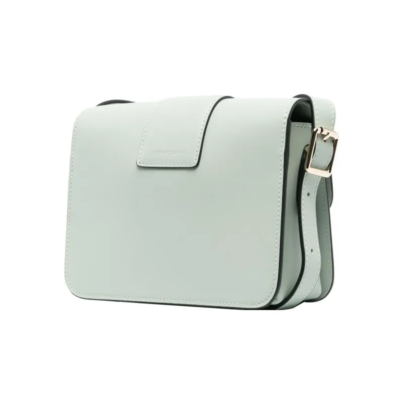 LONGCHAMP BOX TROT Calfskin Small Square Bag Shoulder Bag, Crossbody Bag Small Size Women's Green Gray-1