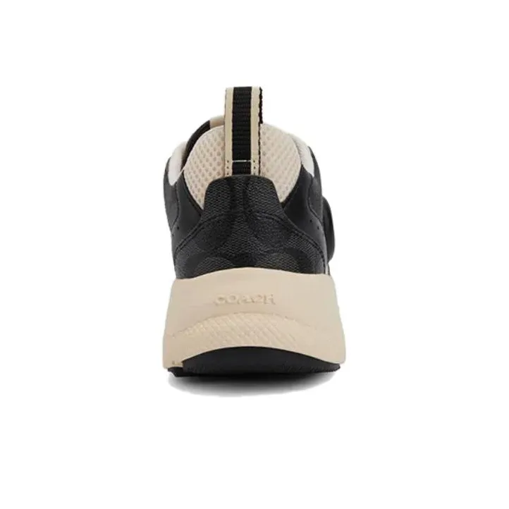 COACH Low Top Casual Shoes Women's Beige Black-3
