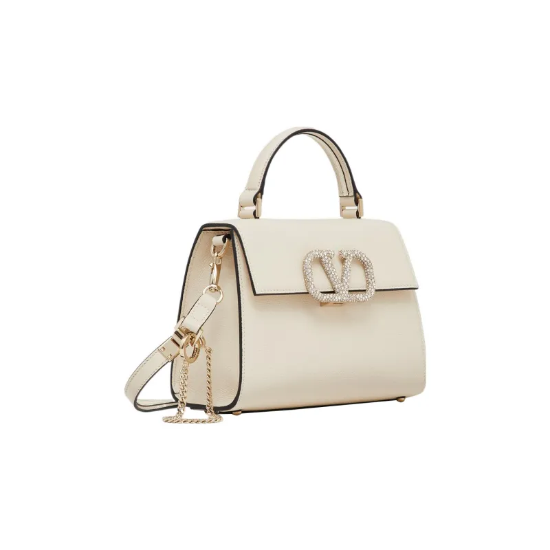 Valentino VSLING Calfskin Shoulder Bag Crossbody Bag Handbag Small Size Women's White-1