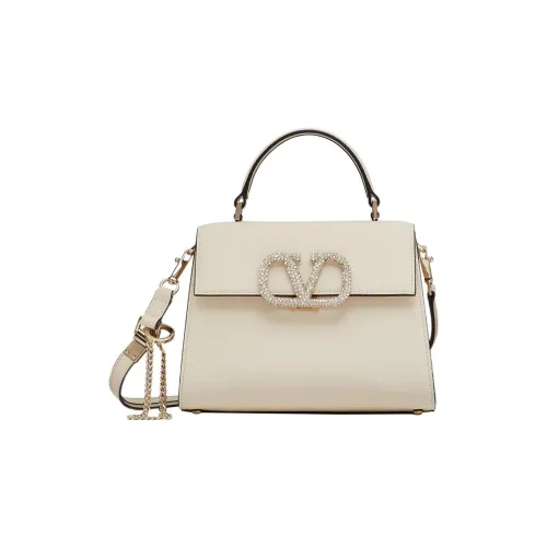 Valentino VSLING Calfskin Shoulder Bag Crossbody Bag Handbag Small Size Women's White