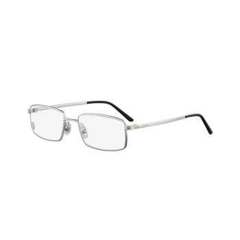 CARTIER Core Range Metal Irregular Shape Eyeglass Frames Men's Silver