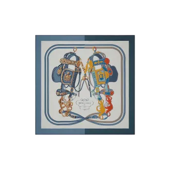 HERMES Brides De Gala Shawls Unisex Blue