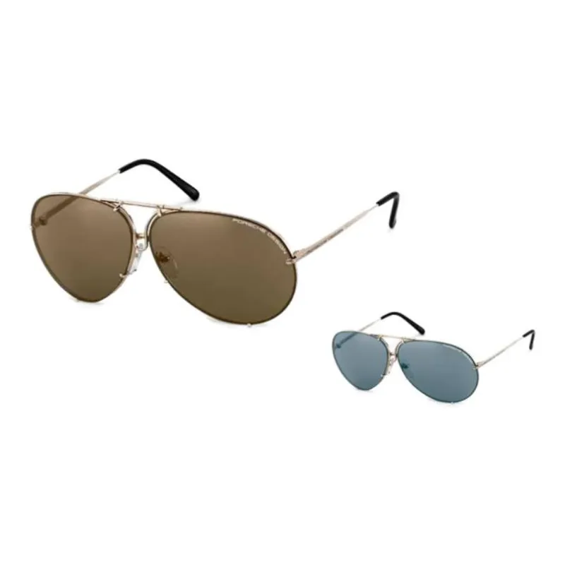 PORSCHE DESIGN Pure Titanium Aviator Sunglasses Unisex Brown-1