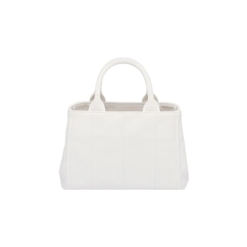 PRADA Fabric Tote Bag Shopping Bag Shoulder Bag Crossbody Bag Handbag Small Size Women's White-2