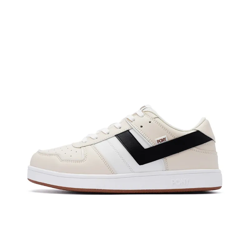 PONY Street Series Low Top Skateboard Shoes Unisex Beige Black-0