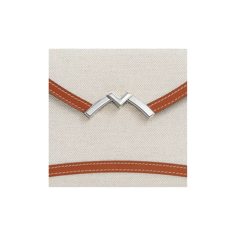 Moynat Canvas With Full Grain Cow Leather Portable One Shoulder Crossbody Clutches Women's Beige/Brown-3