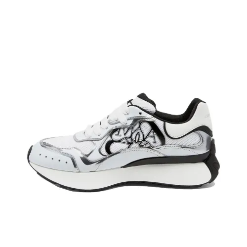 Alexander McQueen Sprint Runner Chalk White Black Print