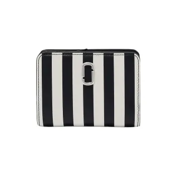 MARC JACOBS Leather Wallet Mini Women's Black/White