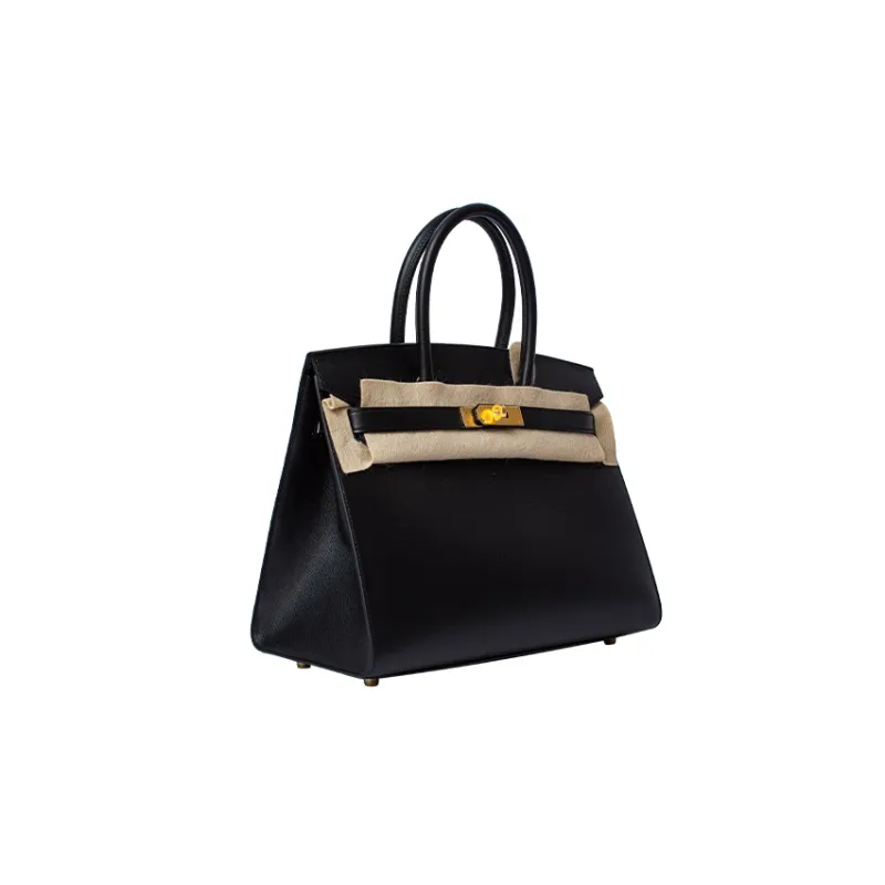 HERMES Birkin Madame Leather Calfskin Birkin Bag Handbags Regular Women's Noir Black-1