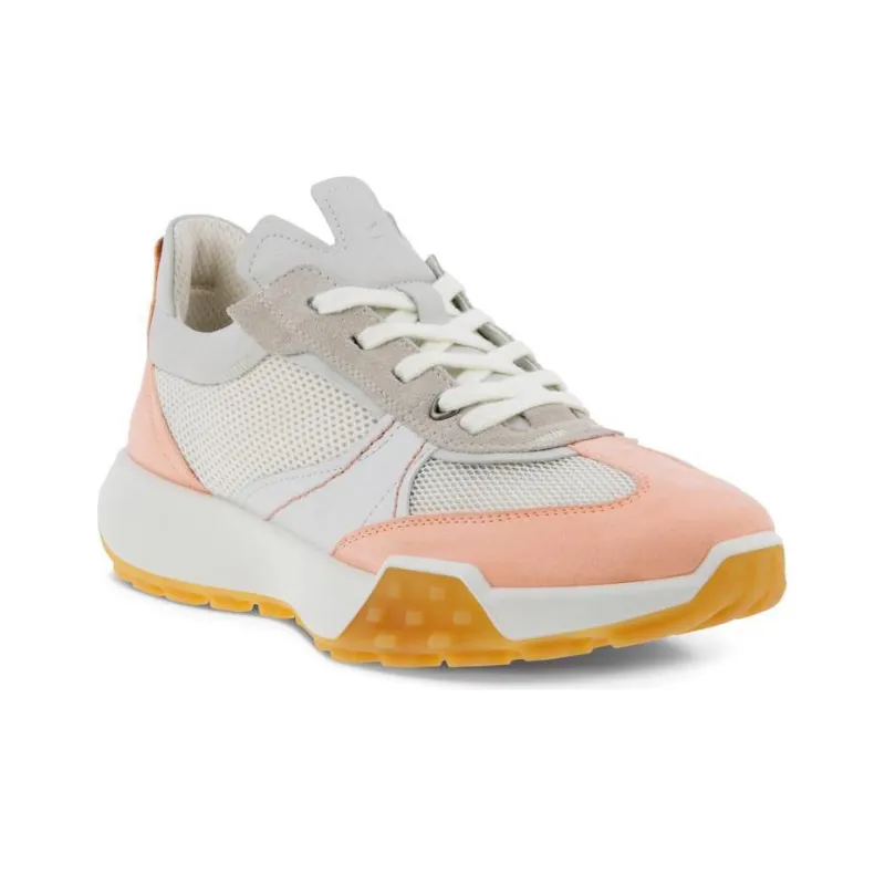 Ecco Low Top Casual Shoes Women's White Pink-1