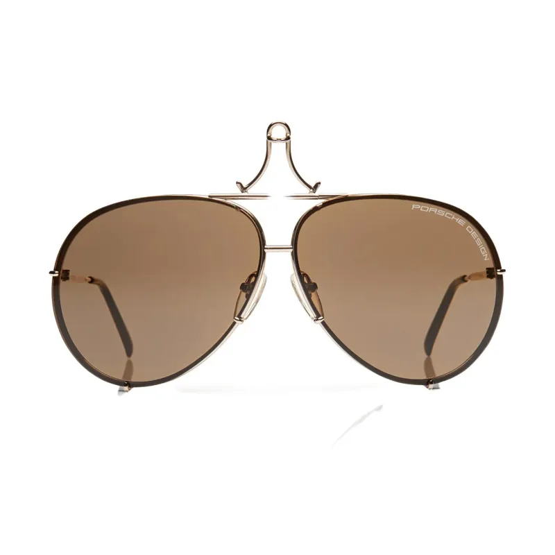 PORSCHE DESIGN Pure Titanium Aviator Sunglasses Unisex Brown-3