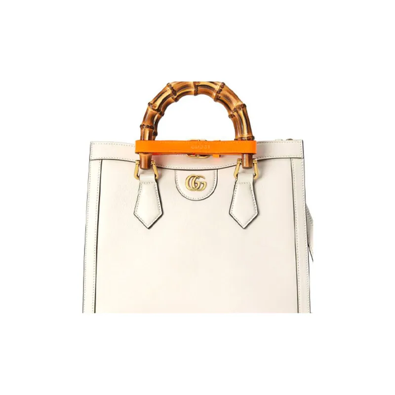 GUCCI Diana Leather Tote Bag Shopping Bag Shoulder Bag Crossbody Bag Handbag Small Size Women's White-7