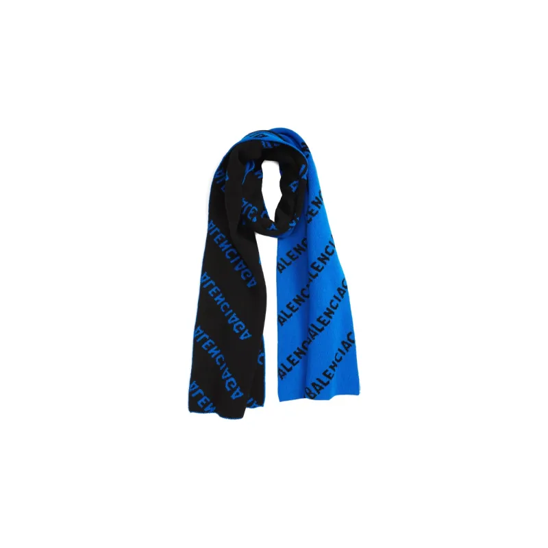 Balenciaga Knit Scarves Unisex Blue-0