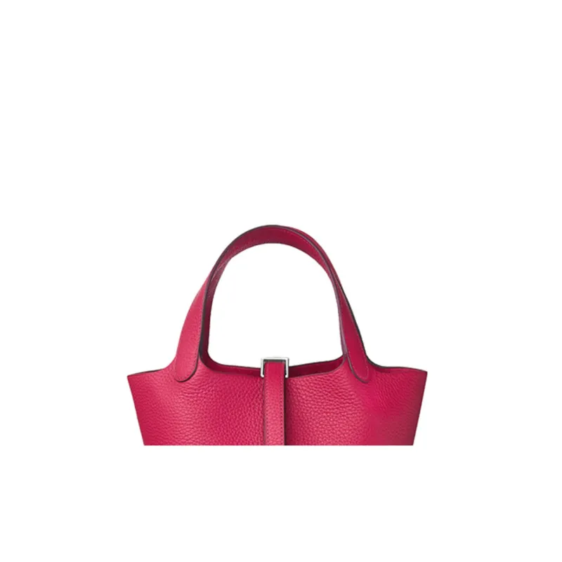 HERMES Picotin Lock Clemence Bullock Leather Basket Bag Handbag Bucket Bag Women's I6 Rose Extreme Extreme Pink-2