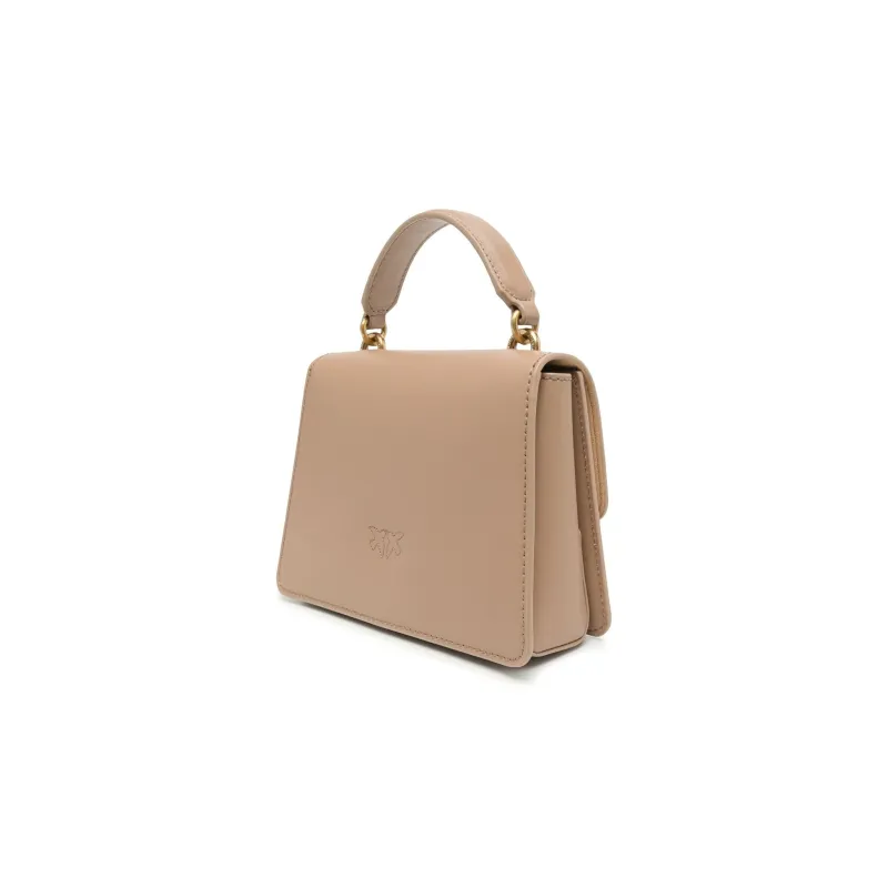 PINKO Calfskin Swift Bag Handbag Shoulder Bag Crossbody Bag Small Size Women's Light Brown-1