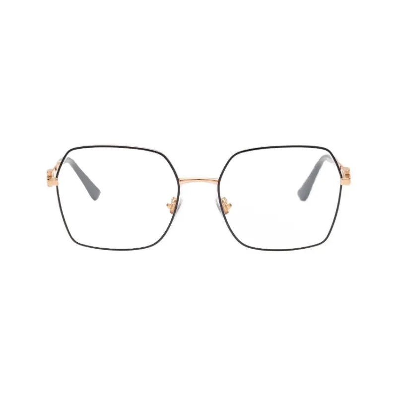 BVLGARI Metal Irregular Shape Eyeglass Frames Women's Black-1