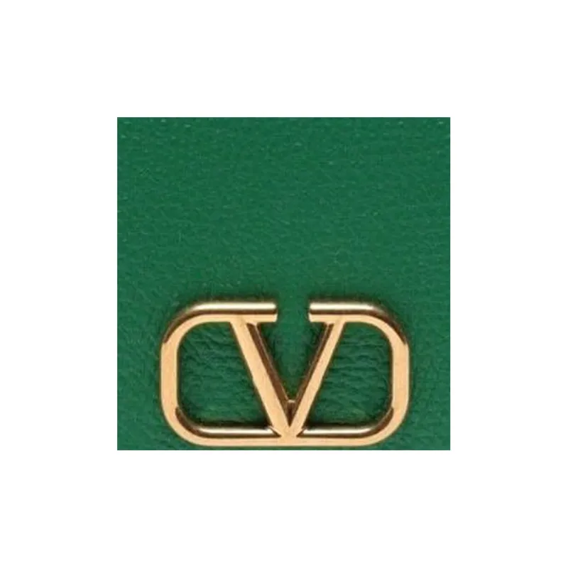Valentino Vlogo Cow Leather Wallets Card Holders Regular Women's Green-5