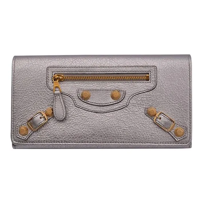 Balenciaga Sheepskin Wallet Regular Women's Gray-0