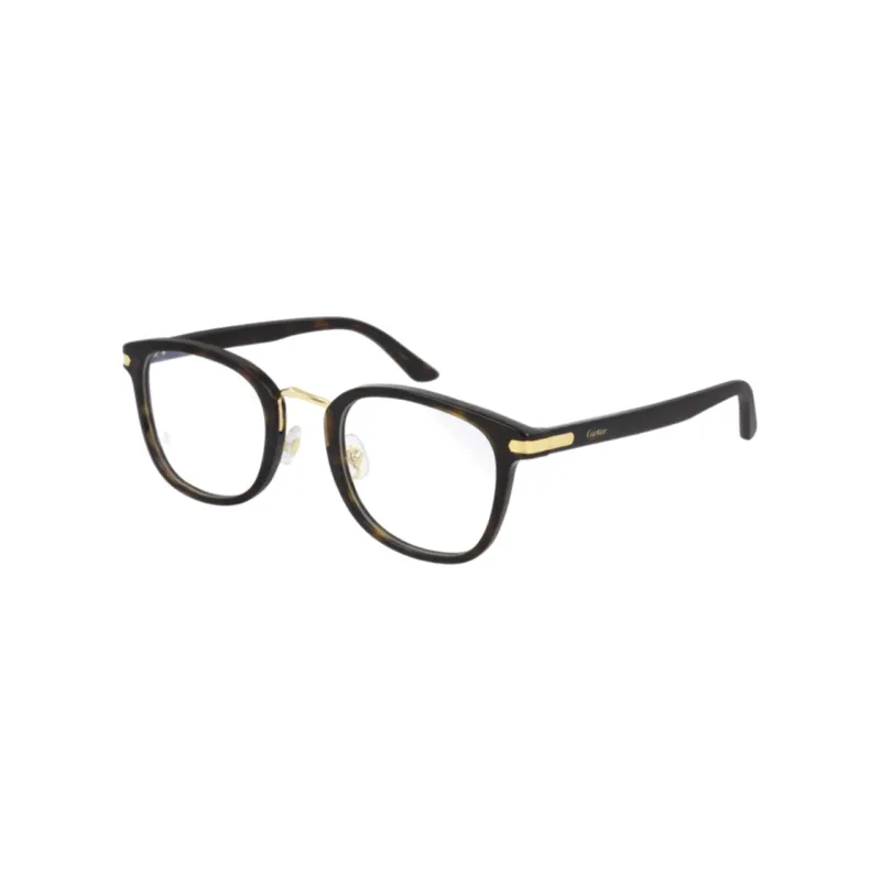 CARTIER Plate And Metal Irregular Shape Eyeglass Frames Unisex Black-0