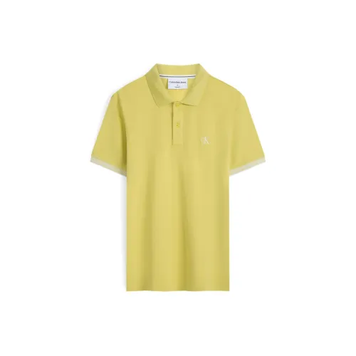 Calvin Klein Polo Shirts Men Jasmine Yellow