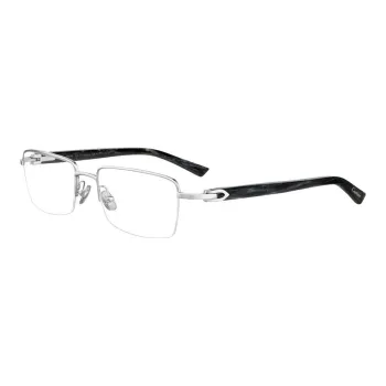 CARTIER Metal Rectangular Eyeglass Frames Men's Silver