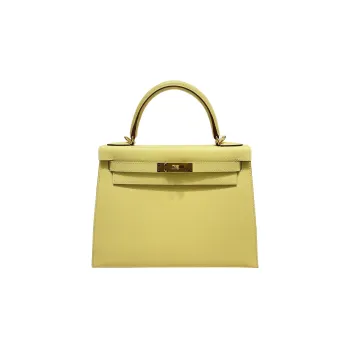 HERMES Kelly Epsom Leather Kelly Bag Handbags Regular Women's 1Z Jaune Poussin Chick Yellow