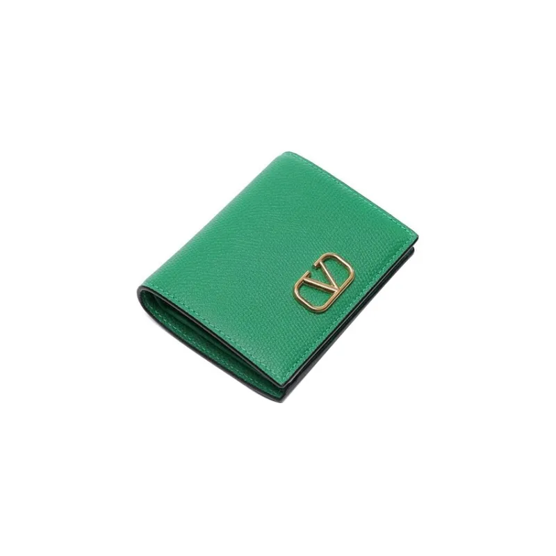Valentino Vlogo Cow Leather Wallets Card Holders Regular Women's Green-2