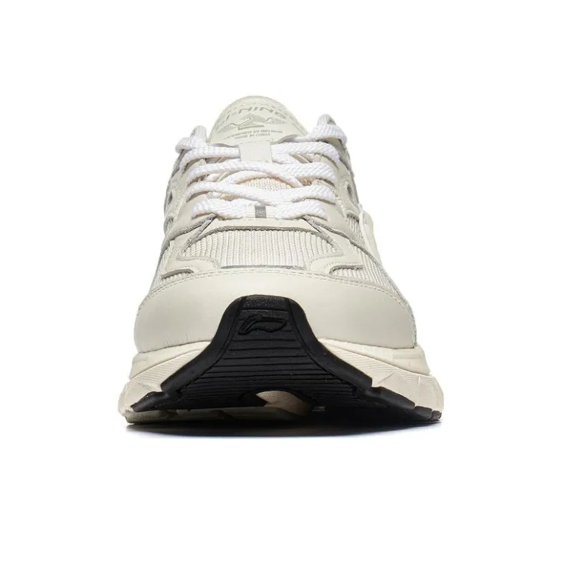 LiNing Furious Rider Runner Cushioned Slip Resistant Low Top Casual Shoes Men's Beige Gray-4