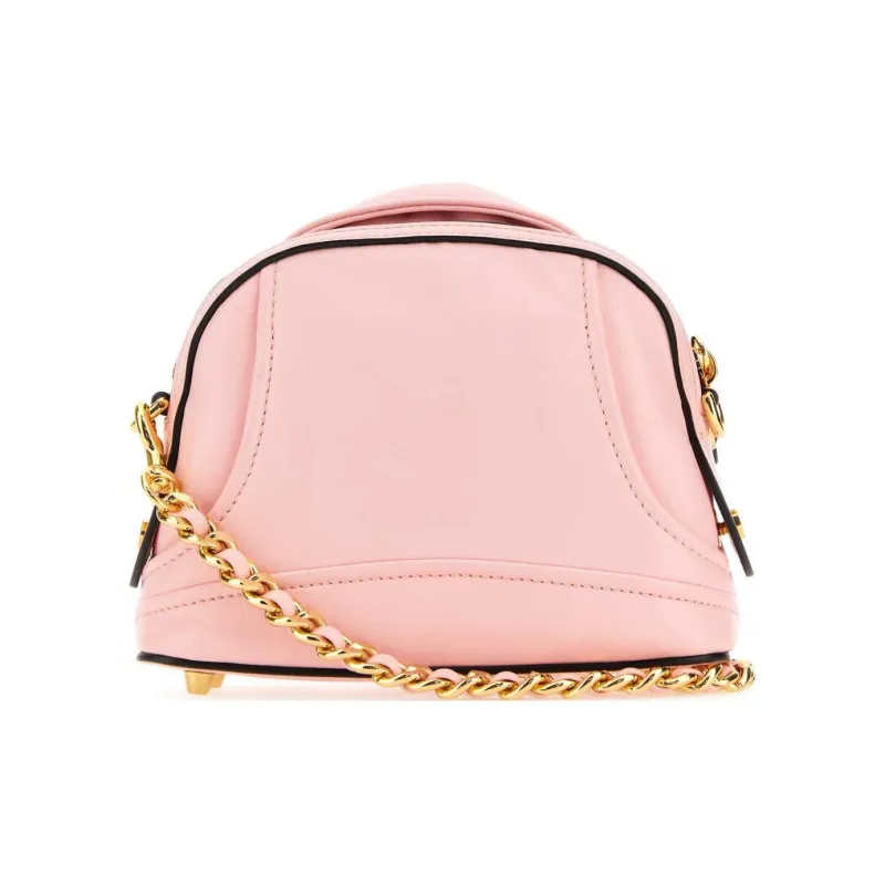 MOSCHINO Sheepskin Biker Bag Crossbody Shoulder Bag Women's Pastel Pink-2