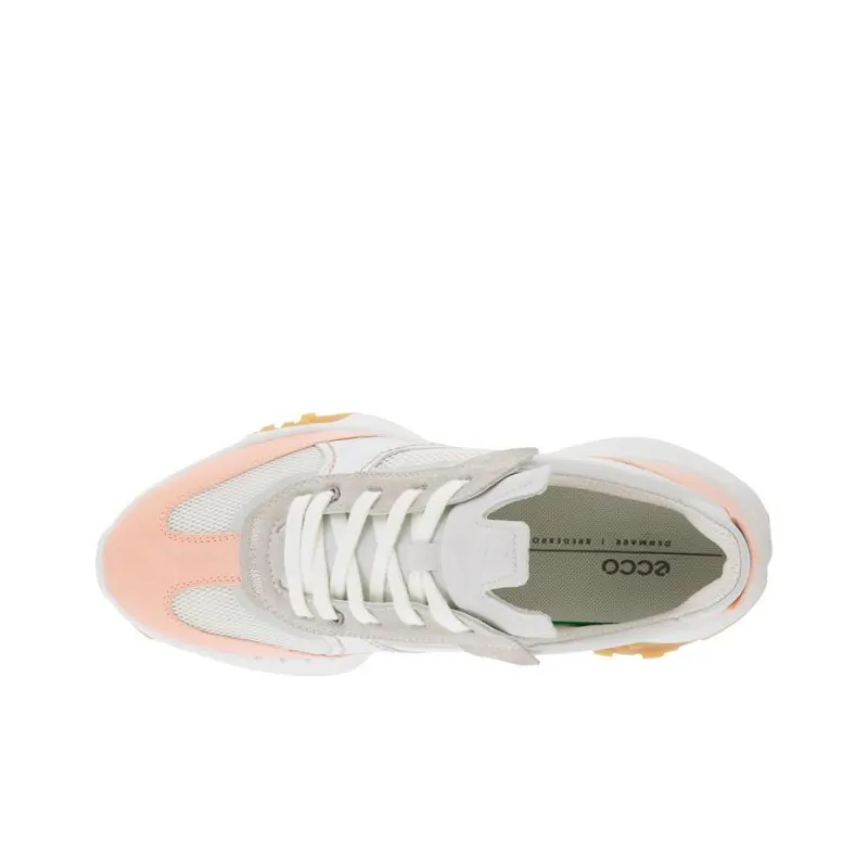 Ecco Low Top Casual Shoes Women's White Pink-2
