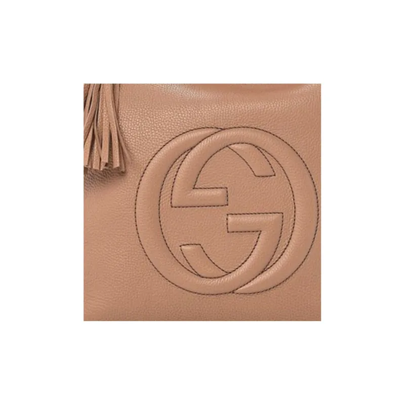 GUCCI Leather Shoulder Bag Crossbody Bag Handbag Regular Women's Light Umber-4