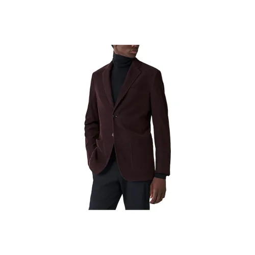 HERMES Business Suits Men Dark Reddish Purple