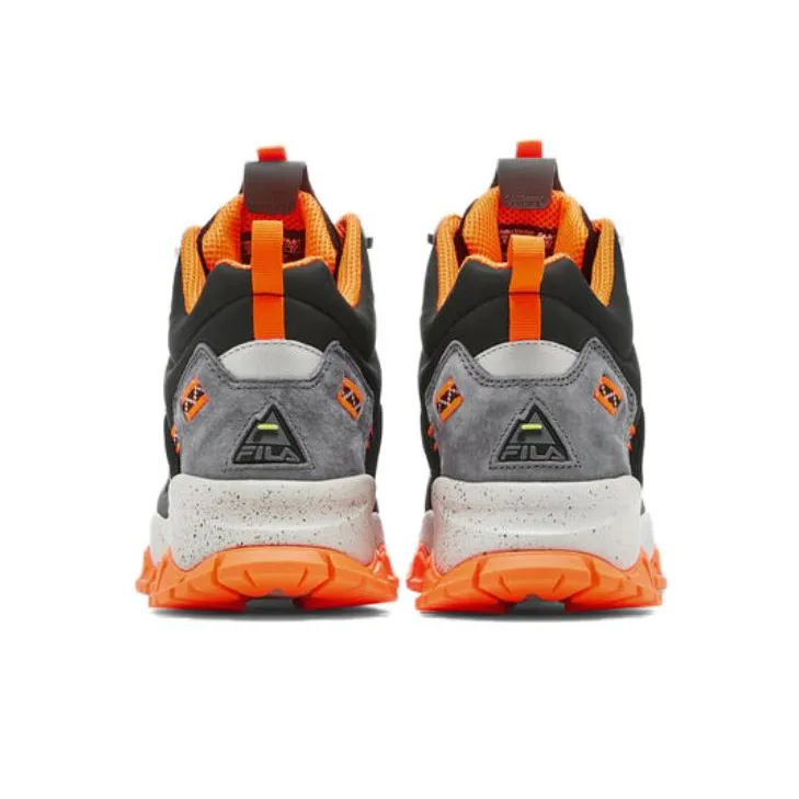 FILA Ray Tracer TR 2 Mid Wear Resistant Mid Top Casual Shoes Men's Black Orange-4