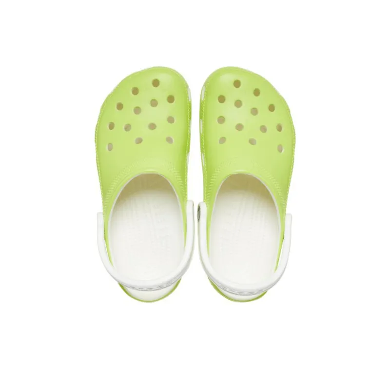 Crocs Classic Glow In The Dark Clogs 'Lime Green White'-3