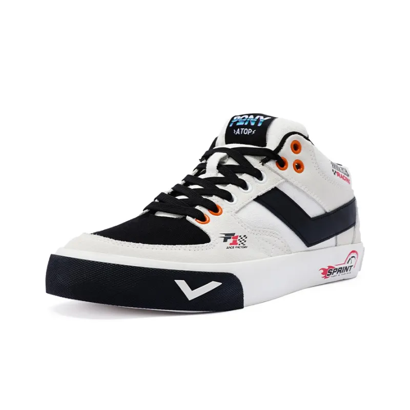 PONY Atop Anti Slip Wear Resistant Low Top Skateboard Shoes Unisex Beige Black-1