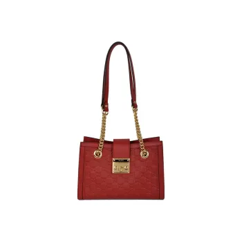 GUCCI Padlock Calfskin Tote Bag Shopping Bag Portable Crossbody Bag Shoulder Bag Women's Red