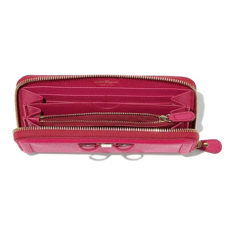 FERRAGAMO Cow Leather Handheld Wallet Women's Pink-3