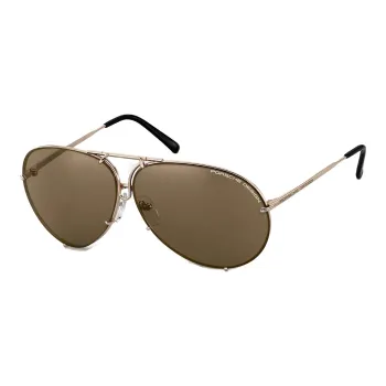 PORSCHE DESIGN Pure Titanium Aviator Sunglasses Unisex Brown