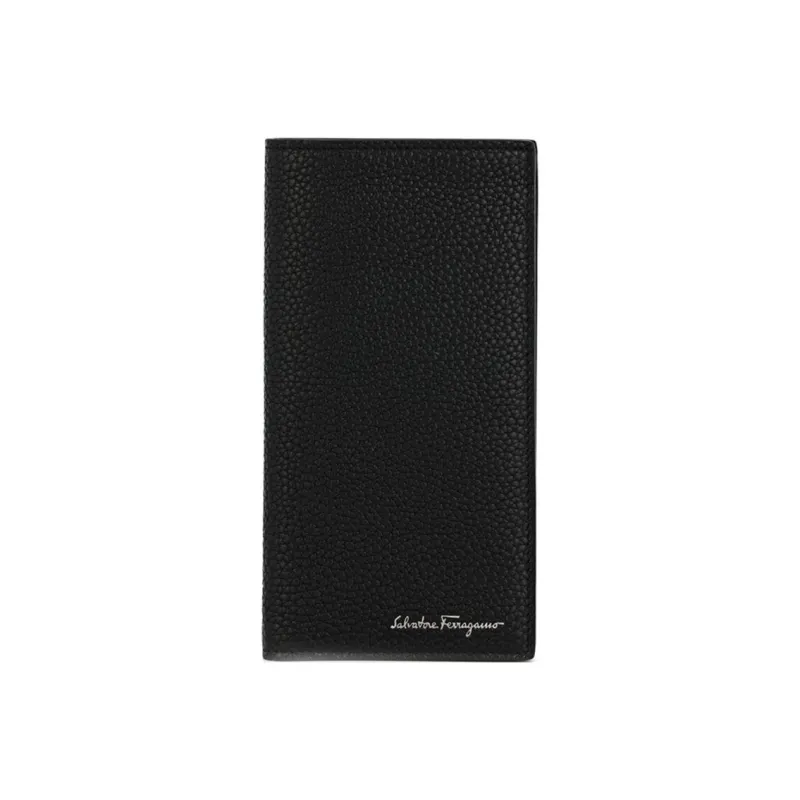 FERRAGAMO Cow Leather Coin Purse Card Holder Wallet Men's Black-0
