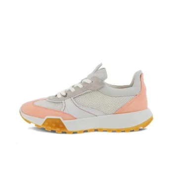 Ecco Low Top Casual Shoes Women's White Pink