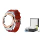 Silver Rose Red Strap+Watch Box+Tempered Glass Screen Protector