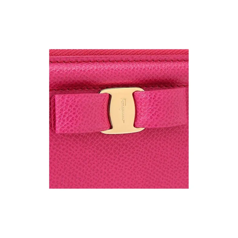 FERRAGAMO Cow Leather Handheld Wallet Women's Pink-5