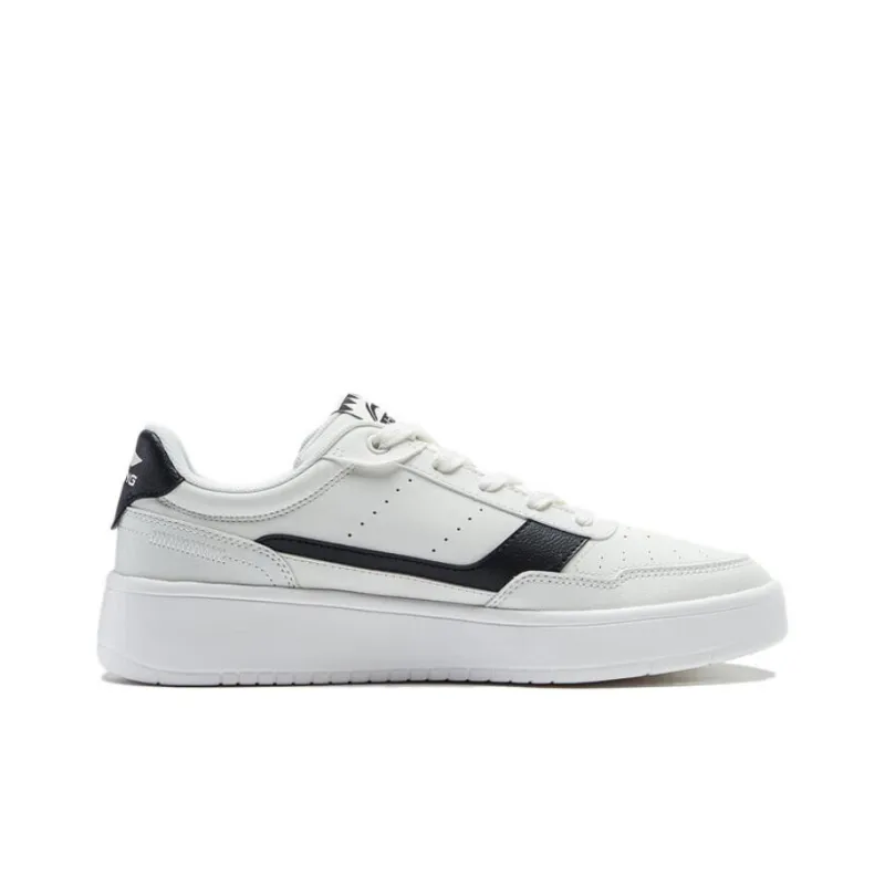 LiNing Qingshi Non slip Lightweight Low Top Skateboard Shoes Men's White Black-1