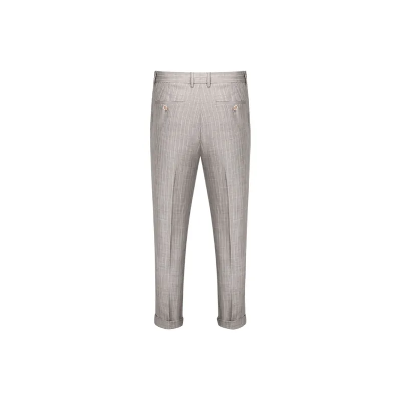 G· Mons Casual Pants Men 0268 Khaki Stripes-1