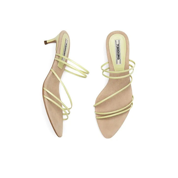 73Hours Coachella Strap Sandals Women's Light Yellow-3