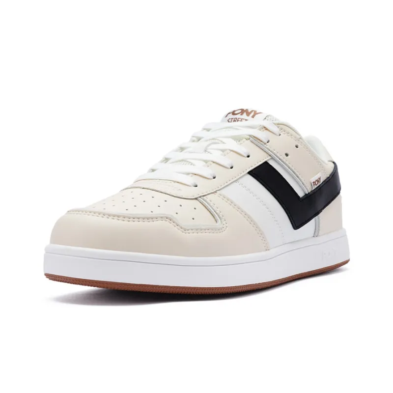 PONY Street Series Low Top Skateboard Shoes Unisex Beige Black-1