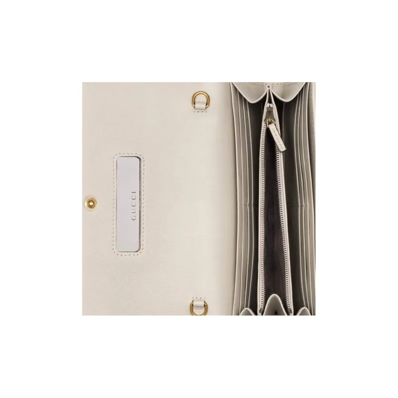 GUCCI Diana Leather Chain Wallet, Shoulder Bag, Crossbody Bag Women's White-7