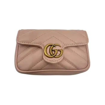 GUCCI GG Marmont Leather Handbags Card Holders Coin Purses Extra Mini Women's Pink
